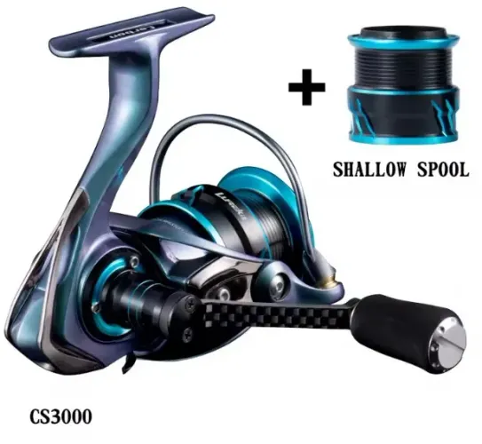 Molinete Lurekiller Spirit Carbon CS3000 5.2:1, Drag 5Kg, 10 Rolamentos, Corpo e Manivela