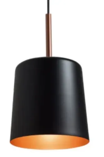 PENDENTE MODERNO PRETO/COBRE