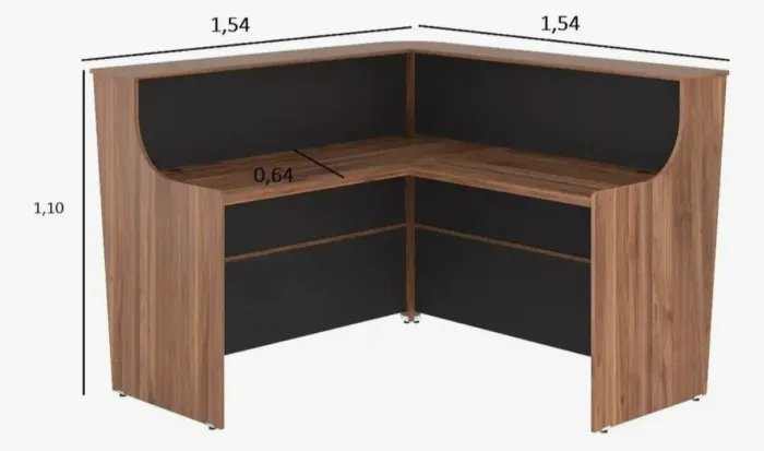 Balcão atendimento recepção em L