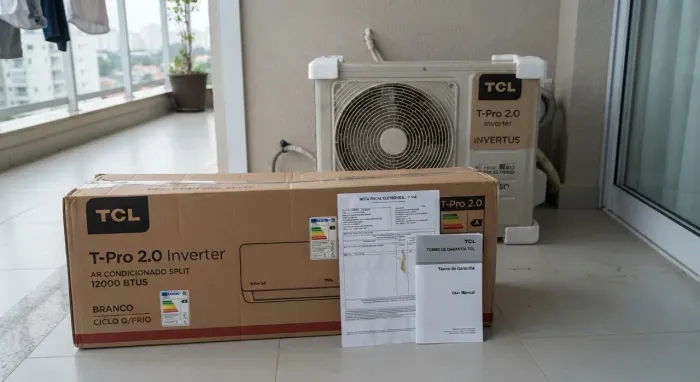 Ar Condicionado Split 12000 BTUs TCL T-Pro 2.0 Inverter Quente/Frio (Novo na Caixa + NF)