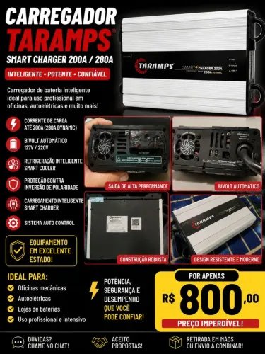 Carregador Inteligente Taramps Smart Charger 200A / 280A - R$ 800