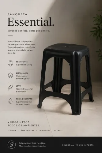Banqueta Essential de Polipropileno 