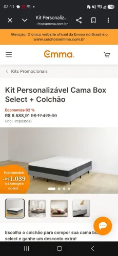 Cama Emma plus Hibrida com base baú seminova