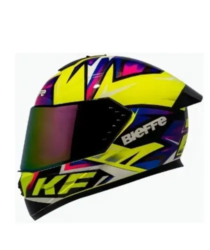 Capacete Esportivo Bieffe B12 Kf Amarelo Limão Com Roxo Premium