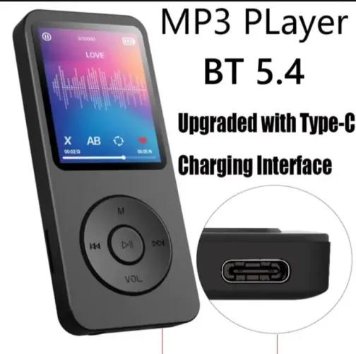 Mp4 reprodução de vídeo com tela gravação de rádio fm  bluetooth 5.0 portátil mp3 com alto