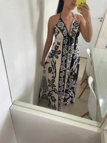 Vestido longo cajuni