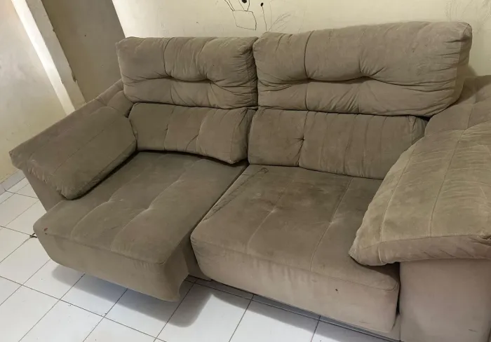 Sofá retrátil suede 2,5m