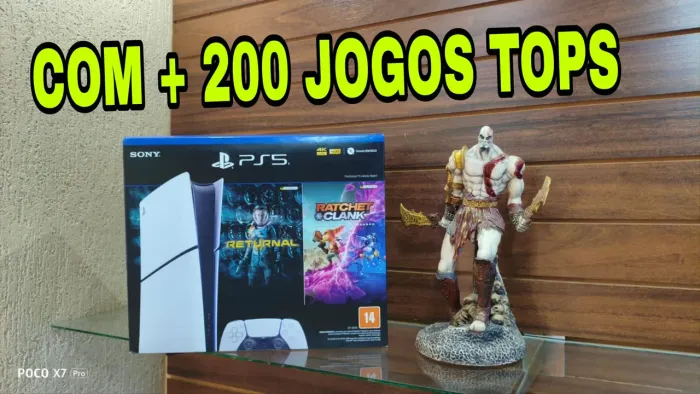 PS5 slim + garantia + 200 JOGOS TOPS 