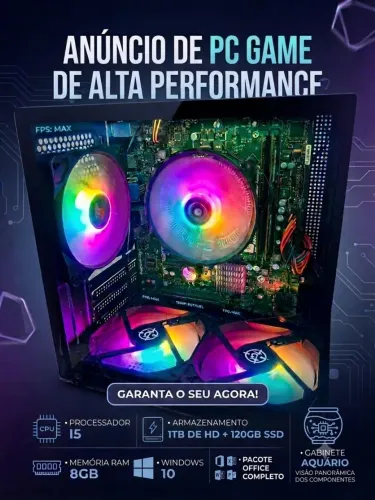 PC GAME i5, armazenamento 1tb + SSD 120GB, MEMÓRIA RAM 8GB