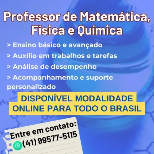 Professos particular de Física, Química e Matemática