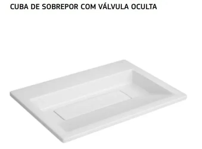 CUBA DE SOPREPOR C/ VALVULA OCULTA BRANCA - DECA L.147.1 - SEMINOVA PEÇA DE MOSTRUÁRIO