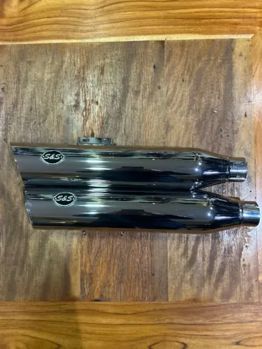 Par De Ponteiras S&s Slash Cut Slip-on Para Harley-davidson