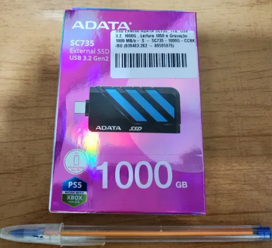 SSD 1TB USB-C ADATA, Garantia 12/2028, para PS5, Xbox, PS4, PC, Smartfone