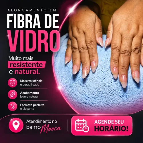 Alongamento de unha em fibra de vidro e Molde F1