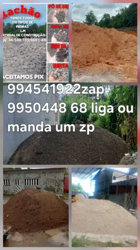 15 metros de barro 445,pedra brita etc..