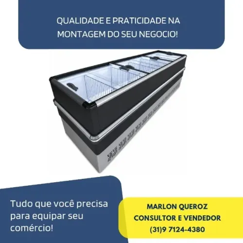 Ilha De Congelados 3M Vidro Reto Polar 220V