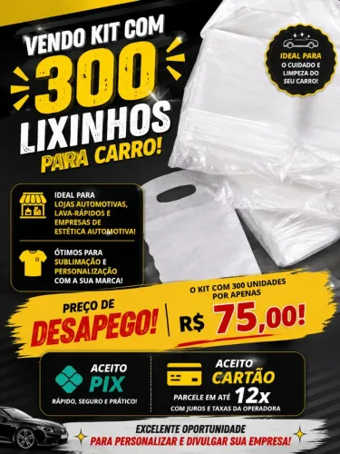 Kit 300 unidades Lixinho para carro