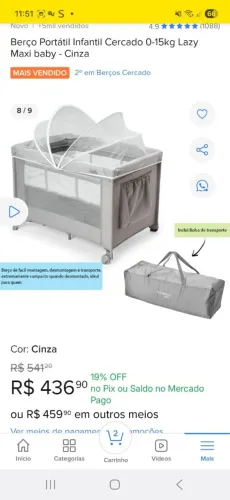 Berço chiqueirinho camping+banheira Burigotto usada e ótima condições