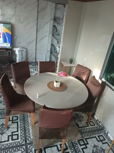 Mesa redondo de tampa de vidro 