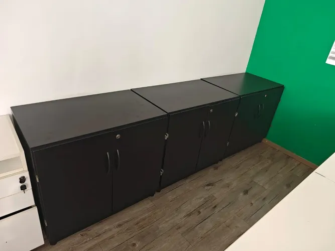 Armário Baixo Preto Arquivo com gavetas