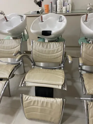 Lavatório Profissional Ferrante Cuba de Porcelana cadeira em inox.