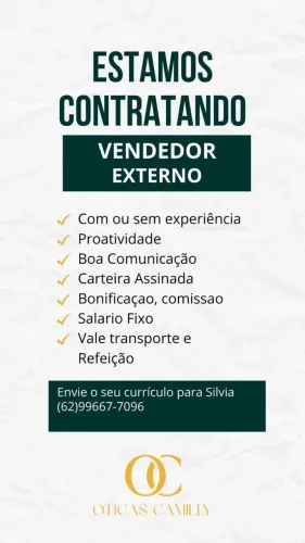 Vaga de emprego (vendedor externo)
