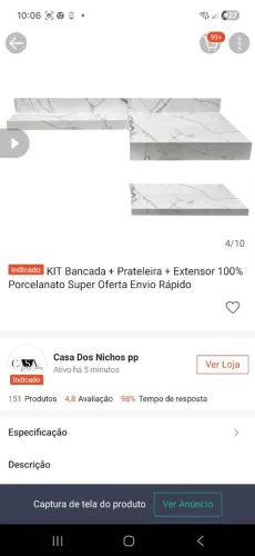 Bancada de porcelanato para banheiro