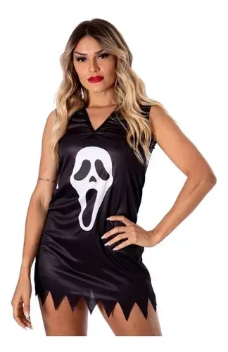 Vestido pânico fantasia Halloween 