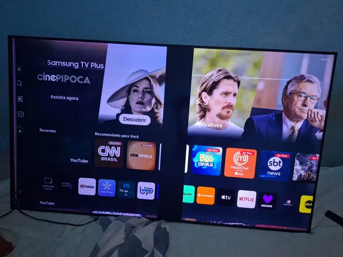 Smart TV Samsung 55" 4K CU7700 com defeito na tela | Funciona normalmente |