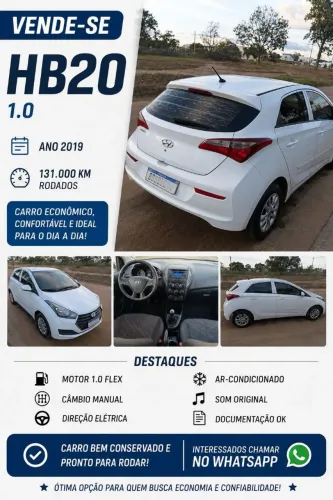 Hyundai HB20 Unique 1.0 Flex 12V Mec. 2019