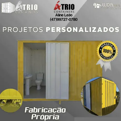 Banheiro para Obra Acoplável em Aço Galvanizado e Tetra