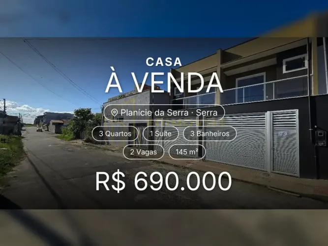 Incrível casa em Planície da Serra, 3 quartos e varanda para relaxar!