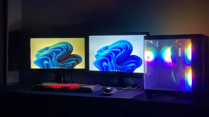 Pc Completo Aquário, 2 Monitores, Teclado e Mouse