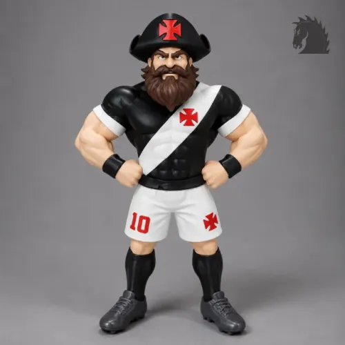 Mascote Vasco | Almirante | Uniforme Preto OU Uniforme Branco | 25cm