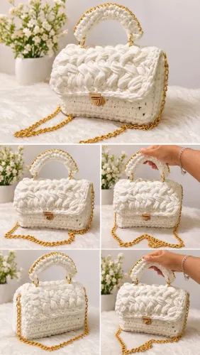 Bolsa em fio de malha 