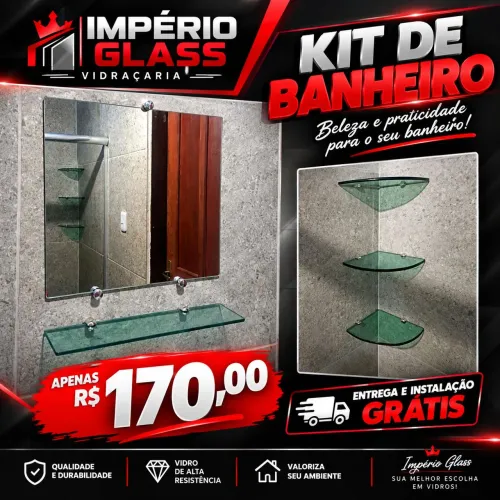 Entrega e instalação grátis de kit para banheiro