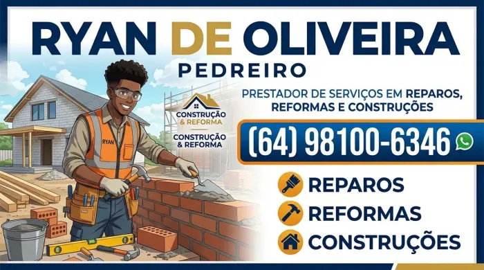 Pedreiro em Goiânia, trindade, aparecida de Goiânia e Goianira.