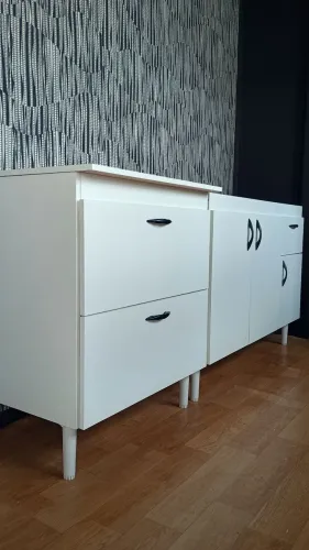 Cozinha em MDF, balcão de pia e balcão Cooktop