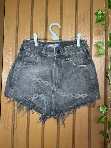 shorts john john jeans preto