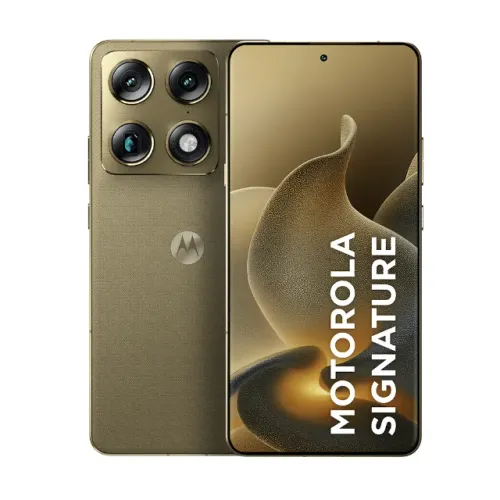 Smartphone Motorola Signature 5G Verde Oliva, 512GB, 12GB RAM, 3 Câmeras 50MP e 100X zoom
