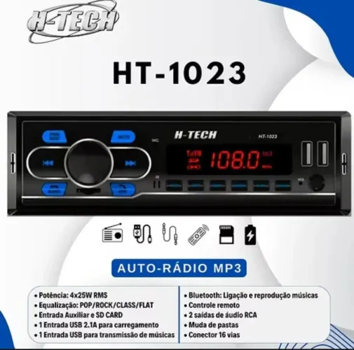 Som Rádio automotivo bluetooth sd card, auxiliar,FM mp3