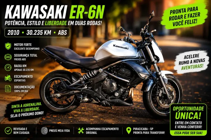  Kawasaki er6n Baixíssima kilometragem 