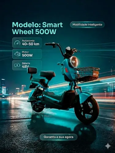 Moto Elétrica I-bike Smart Wheel 500w 48v 21ah Lithium