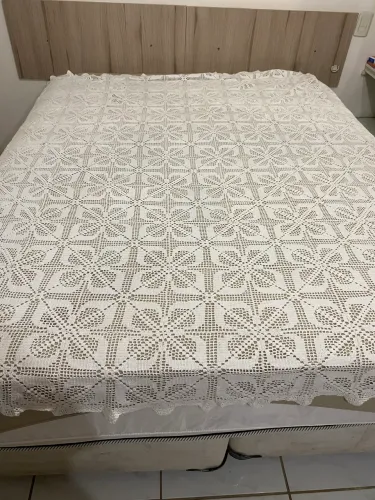 Colcha de crochê casal nova