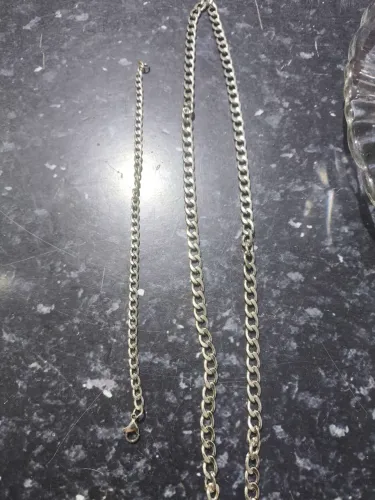 Corrente e pulseira de prata