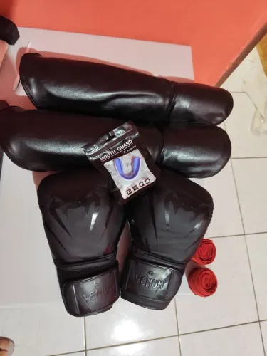 Luva, Caneleira, protetor bocal, bandagem, muay thai kickboxing 