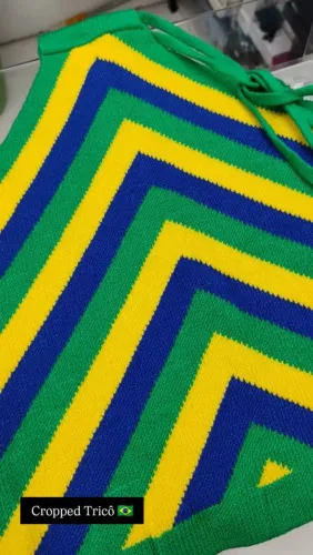 Cropped Tricô Brasil