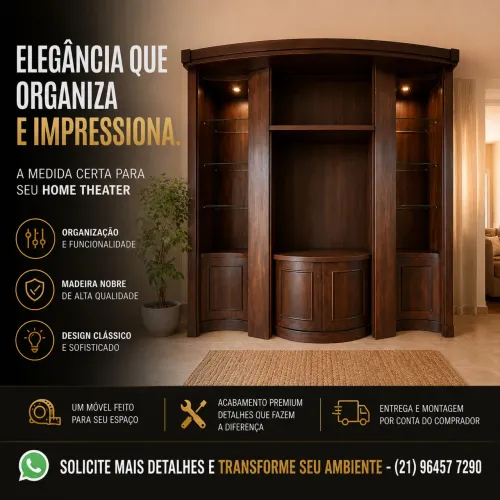 ESTANTE HOME THEATER MADEIRA MACIÇA