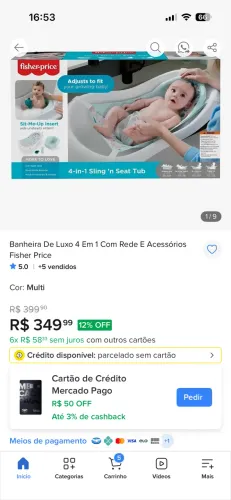 Banheira fisher price nova