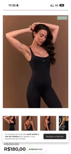 Macacão aina longo preto- seminovo 